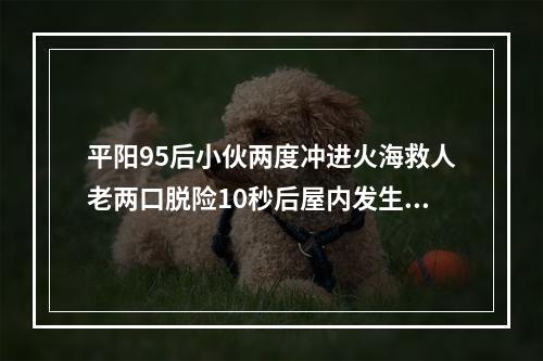 平阳95后小伙两度冲进火海救人老两口脱险10秒后屋内发生爆炸