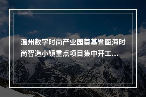 温州数字时尚产业园奠基暨瓯海时尚智造小镇重点项目集中开工仪式举行