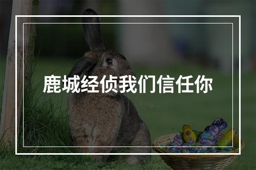 鹿城经侦我们信任你