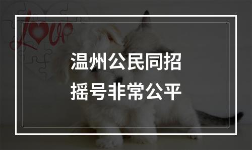 温州公民同招摇号非常公平