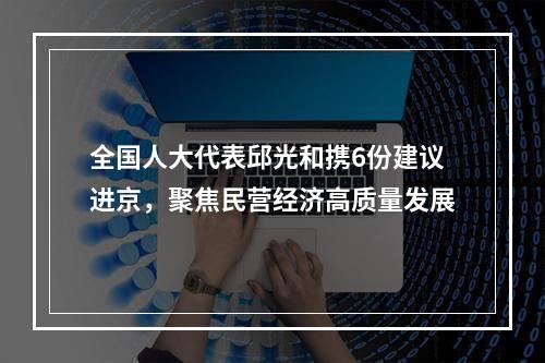全国人大代表邱光和携6份建议进京，聚焦民营经济高质量发展