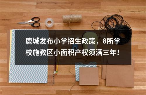 鹿城发布小学招生政策，8所学校施教区小面积产权须满三年！