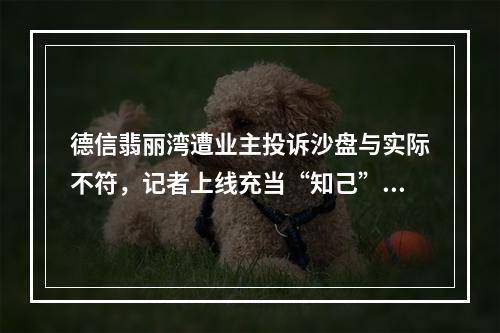 德信翡丽湾遭业主投诉沙盘与实际不符，记者上线充当“知己”！结果……
