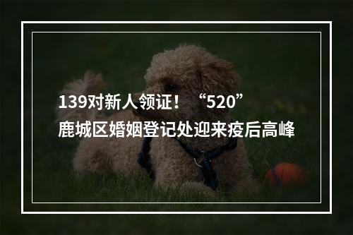 139对新人领证！“520”鹿城区婚姻登记处迎来疫后高峰