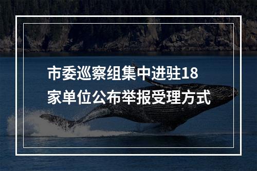 市委巡察组集中进驻18家单位公布举报受理方式