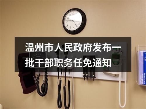 温州市人民政府发布一批干部职务任免通知