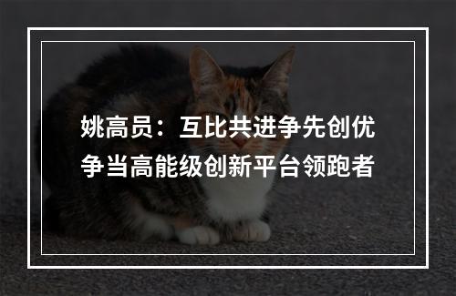 姚高员：互比共进争先创优争当高能级创新平台领跑者