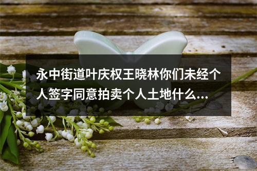 永中街道叶庆权王晓林你们未经个人签字同意拍卖个人土地什么型为