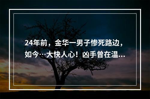 24年前，金华一男子惨死路边，如今…大快人心！凶手曾在温州待过十天