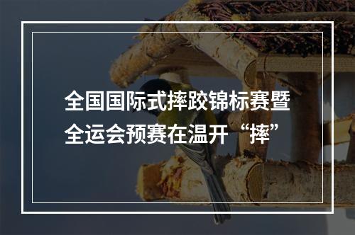 全国国际式摔跤锦标赛暨全运会预赛在温开“摔”