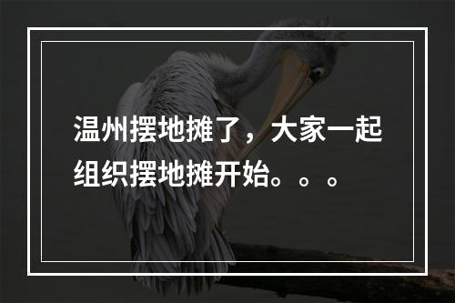温州摆地摊了，大家一起组织摆地摊开始。。。