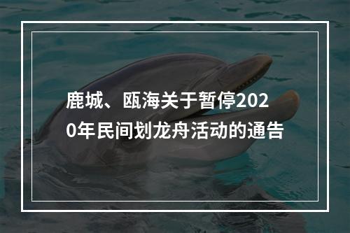 鹿城、瓯海关于暂停2020年民间划龙舟活动的通告