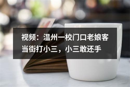 视频：温州一校门口老娘客当街打小三，小三敢还手