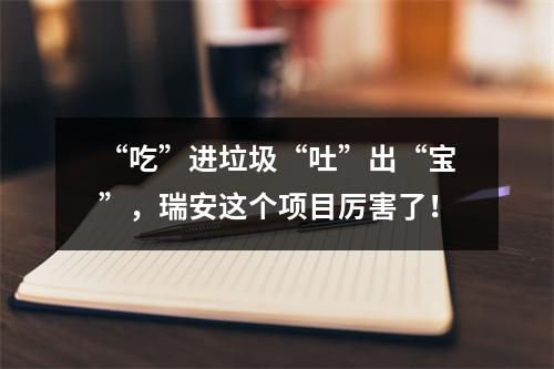 “吃”进垃圾“吐”出“宝”，瑞安这个项目厉害了！