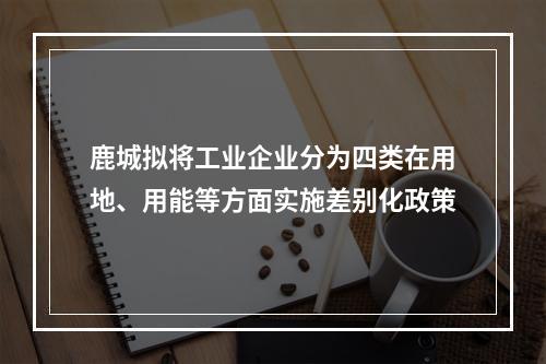 鹿城拟将工业企业分为四类在用地、用能等方面实施差别化政策