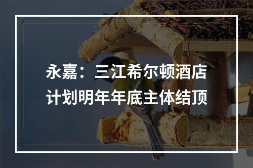 永嘉：三江希尔顿酒店计划明年年底主体结顶
