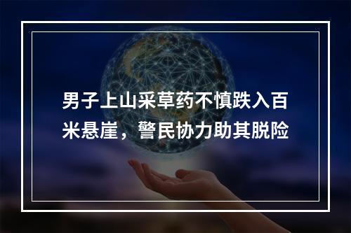 男子上山采草药不慎跌入百米悬崖，警民协力助其脱险