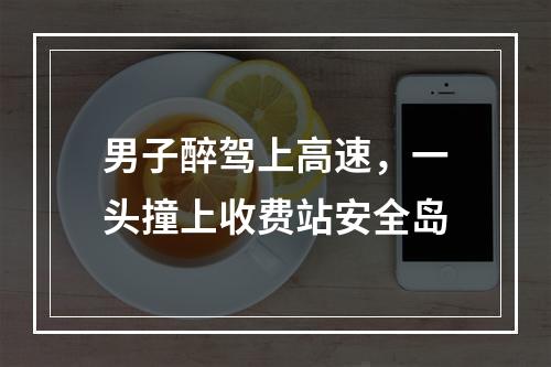 男子醉驾上高速，一头撞上收费站安全岛