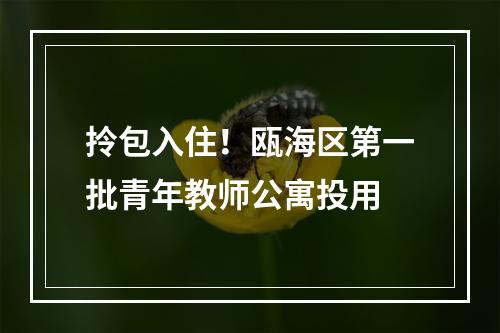 拎包入住！瓯海区第一批青年教师公寓投用