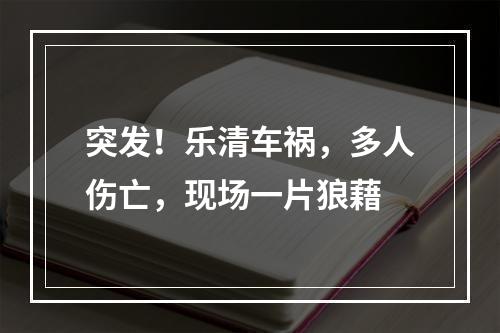 突发！乐清车祸，多人伤亡，现场一片狼藉