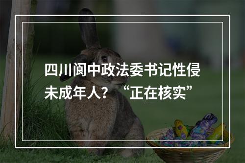 四川阆中政法委书记性侵未成年人？“正在核实”