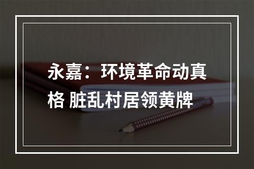 永嘉：环境革命动真格 脏乱村居领黄牌