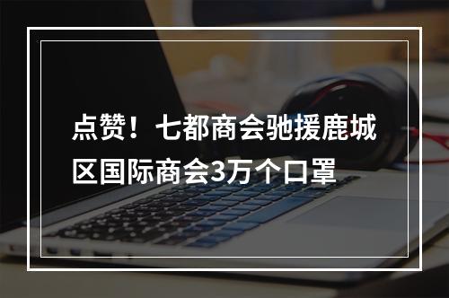 点赞！七都商会驰援鹿城区国际商会3万个口罩