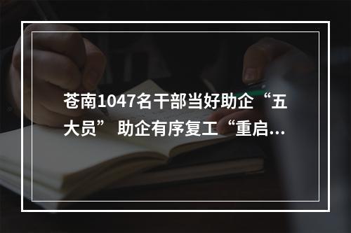 苍南1047名干部当好助企“五大员” 助企有序复工“重启”