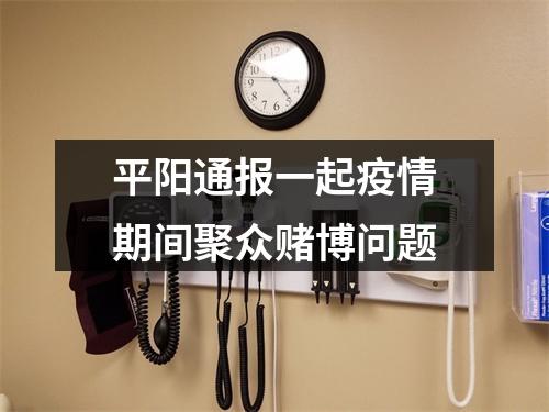 平阳通报一起疫情期间聚众赌博问题