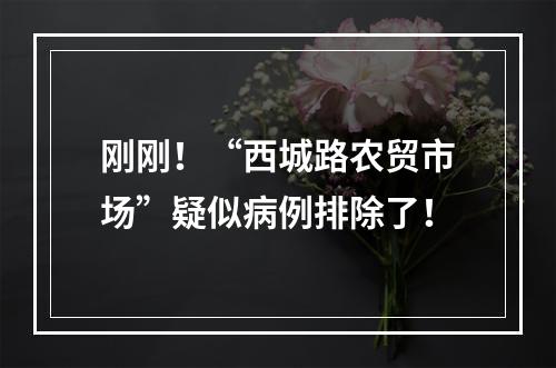 刚刚！“西城路农贸市场”疑似病例排除了！