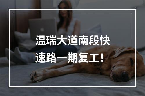 温瑞大道南段快速路一期复工！