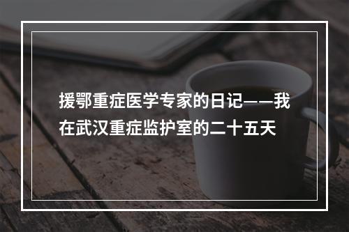 援鄂重症医学专家的日记——我在武汉重症监护室的二十五天