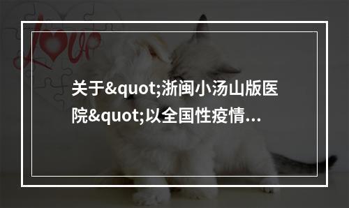 关于"浙闽小汤山版医院"以全国性疫情预案上规划考察的紧急建议