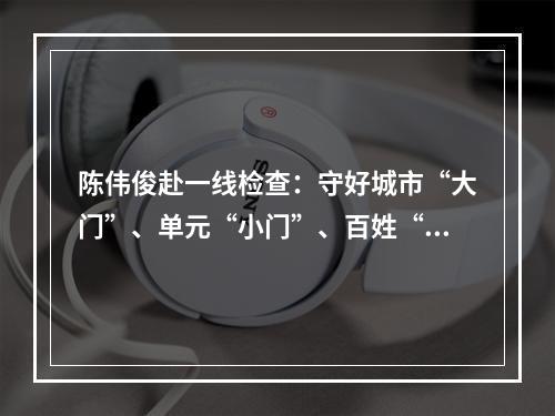 陈伟俊赴一线检查：守好城市“大门”、单元“小门”、百姓“家门”