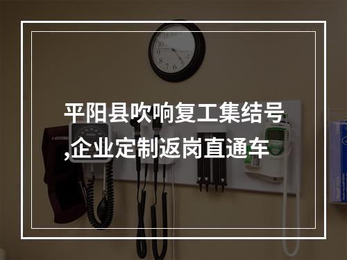平阳县吹响复工集结号,企业定制返岗直通车