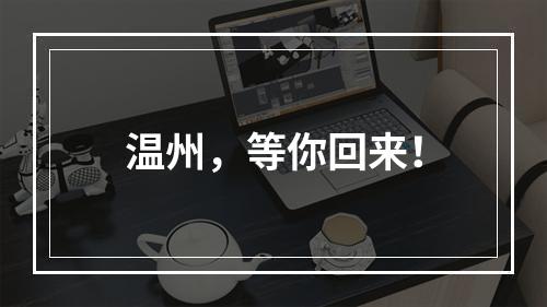 温州，等你回来！