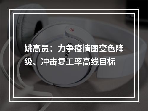 姚高员：力争疫情图变色降级、冲击复工率高线目标