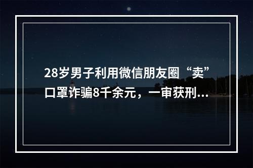 28岁男子利用微信朋友圈“卖”口罩诈骗8千余元，一审获刑8个月