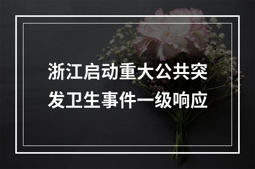 浙江启动重大公共突发卫生事件一级响应