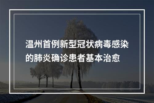 温州首例新型冠状病毒感染的肺炎确诊患者基本治愈