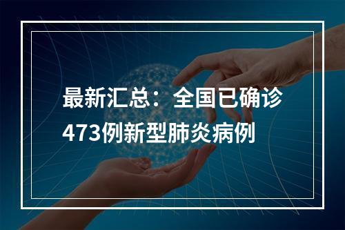 最新汇总：全国已确诊473例新型肺炎病例