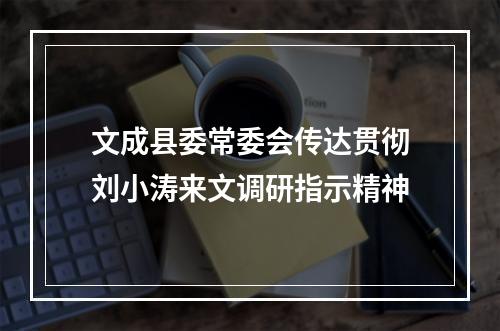 文成县委常委会传达贯彻刘小涛来文调研指示精神