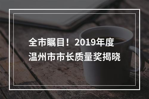 全市瞩目！2019年度温州市市长质量奖揭晓