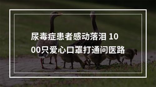尿毒症患者感动落泪 1000只爱心口罩打通问医路