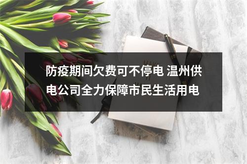防疫期间欠费可不停电 温州供电公司全力保障市民生活用电