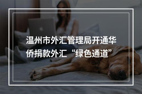 温州市外汇管理局开通华侨捐款外汇“绿色通道”