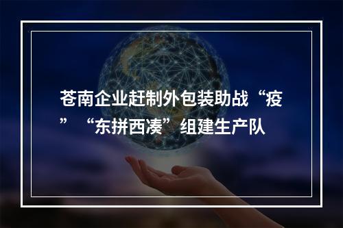 苍南企业赶制外包装助战“疫”“东拼西凑”组建生产队