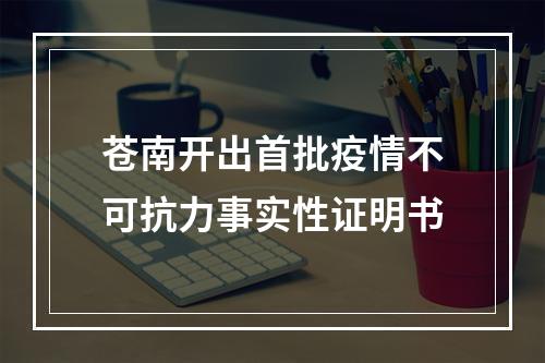 苍南开出首批疫情不可抗力事实性证明书