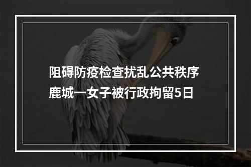 阻碍防疫检查扰乱公共秩序 鹿城一女子被行政拘留5日