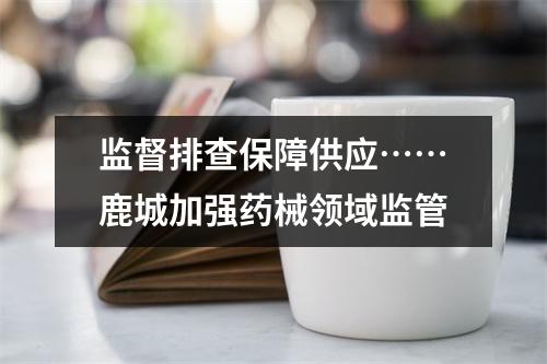 监督排查保障供应……鹿城加强药械领域监管